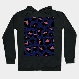 Pink and Blue Leopard Print Pattern Hoodie